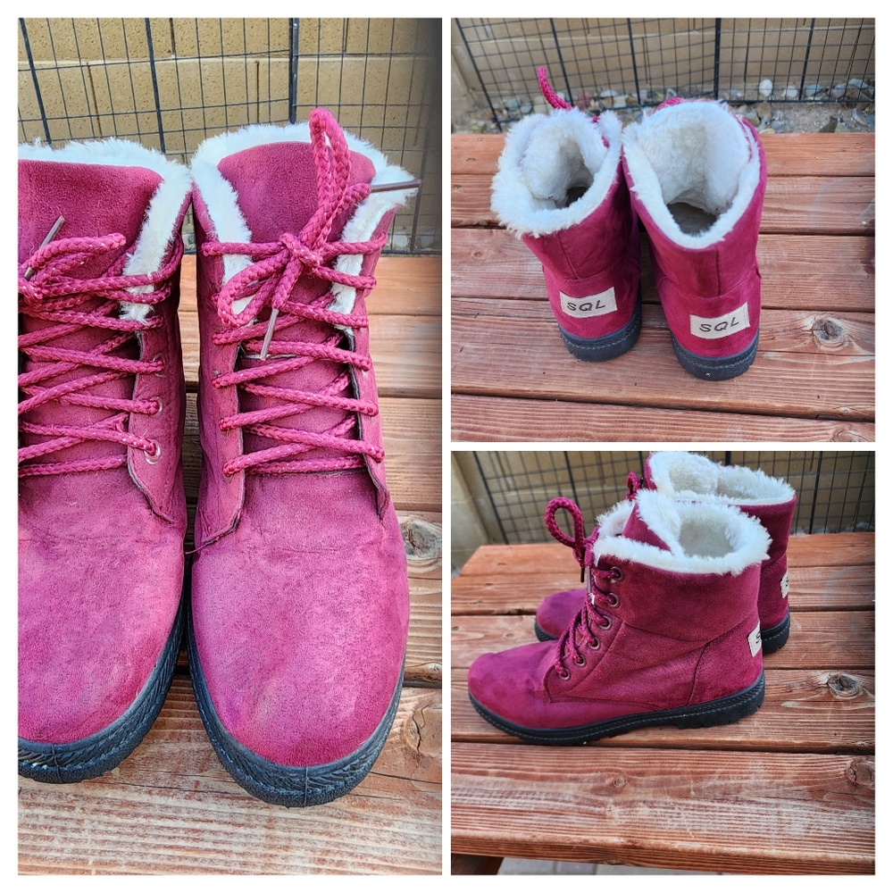 Burgundy Womens Size 40 (8) SQL Boots